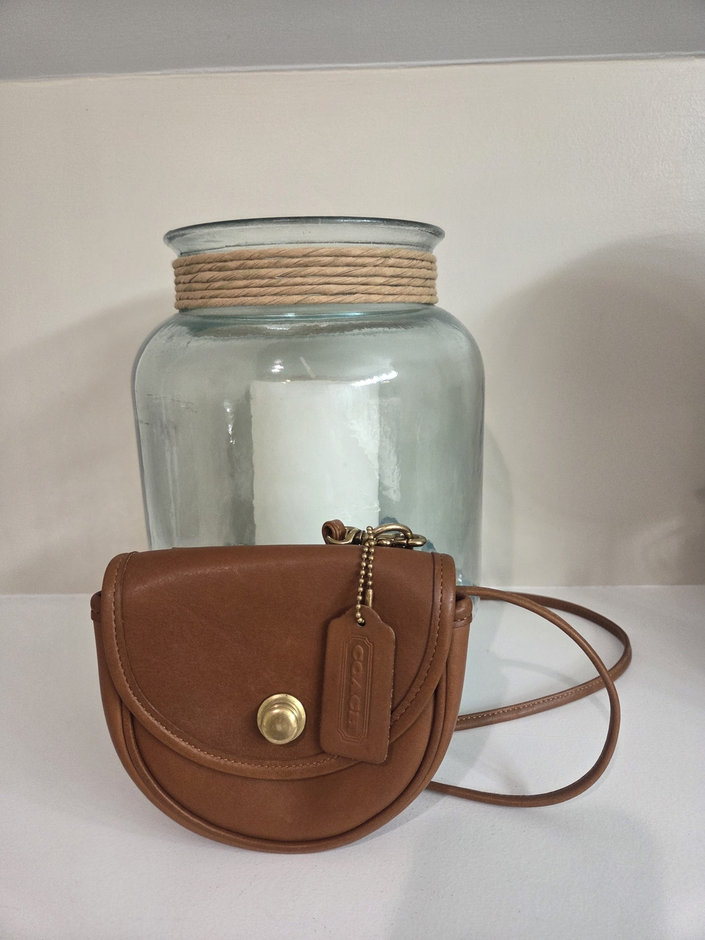 Coach Vintage British Tan Mini Belt Bag In Excellent Condition